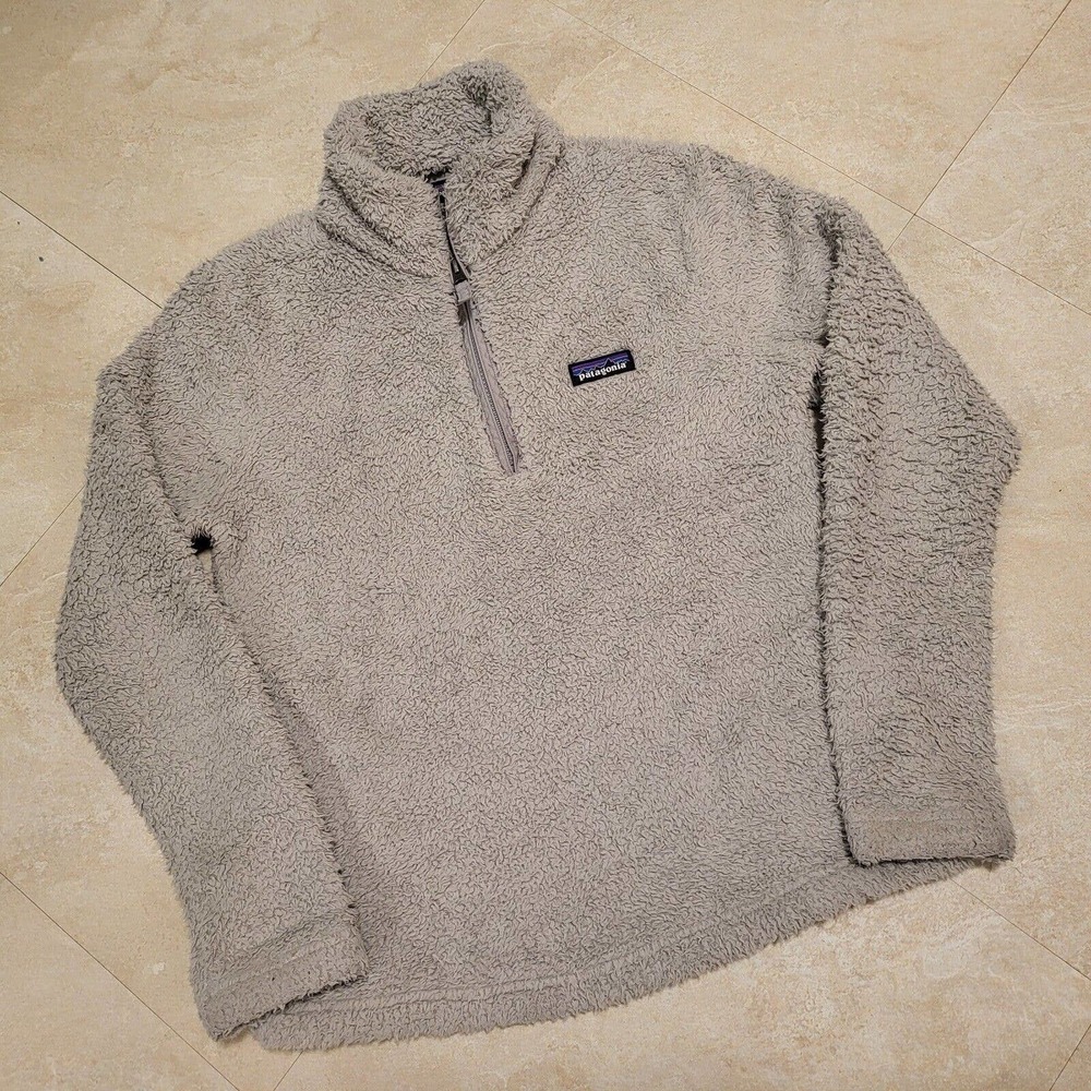Patagonia Los Gatos Womens S Small Grey Fleece 1/4 Zip Pullover Fuzzy Sweater